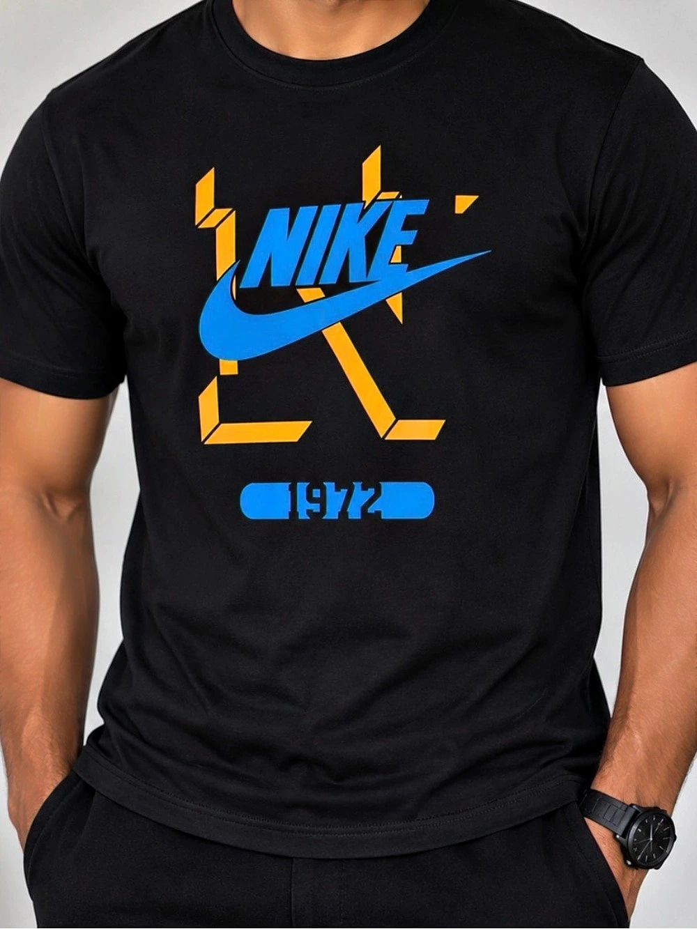 Nike Men's Graphic Tee Black & Blue Like New